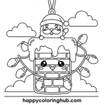 Xmas chimney ornament coloring page