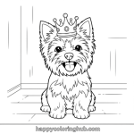 Yorkie coloring pages print