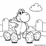 Yoshis crafted world coloring page