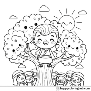 Zacchaeus coloring page pdf – Happy Coloring Hub – Free Printable ...