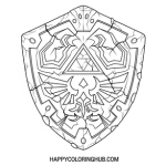 Zelda hylian shield coloring page