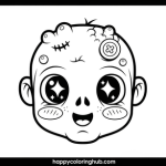 Zombie face coloring pages