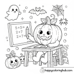 3rd grade free coloring math page halloween