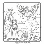 Abraham and isaac bible character clipart coloring page