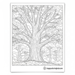 Adult coloring page tree