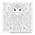 Adult owl coloring page