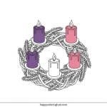 Advent wreath coloring pages printable