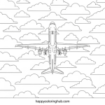 Airplane coloring pages for kids