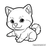Akita inu japanese dog coloring sheet