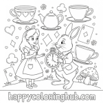 Alice in wonderland adult coloring book