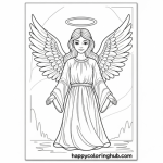 Angel appears to mary coloring page preschool