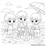 Anime chibi boy and girl coloring pages
