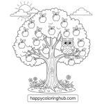 Apple tree coloring page