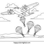Army airplane coloring page