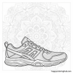Athletic shoe coloring page