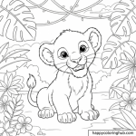 Baby jungle animals coloring pages