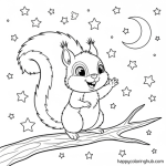 Baby squirrel coloring pages