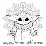 Baby yoda printable coloring pages