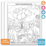 Balloons coloring page