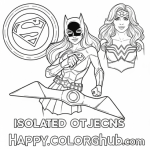 Batgirl supergirl and wonder woman coloring pages