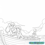 Belle and ariel coloring pages