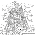 Bible lesson for 2-3 year olds tower of babel coloring page