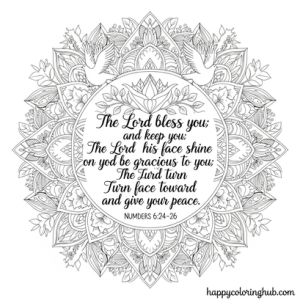 Biblical adult coloring pages numbers 6:24-26