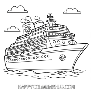 Boat coloring page