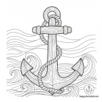 Bold and simple anchor coloring page