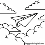 Bold and simple paper airplane coloring page