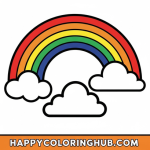 Bold and simple rainbow arch coloring page