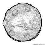 Bold line mars planet coloring sheet