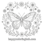 Butterfly colouring pictures