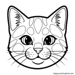 Cat clipart coloring page