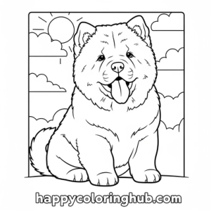 Chow chow dog coloring page