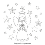 Christmas angels coloring pages