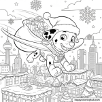 Christmas coloring pages for kids printable paw patrol