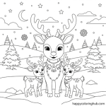 Christmas reindeer coloring pages free