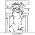 Christmas stocking color pages free
