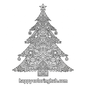 Christmas tree coloring sheet