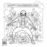 Color page spiderman zombie