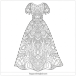 Color pages fairy dress kids