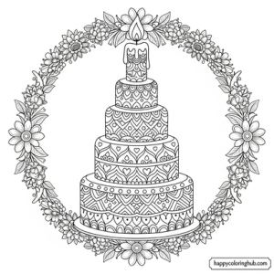 Coloring page birthday cards