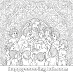 Coloring page jesus loves the little children