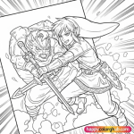 Coloring page link legend of zelda