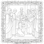 Coloring page of lds laying out of hands receiving the holy ghost