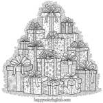 Coloring page of presents