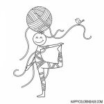 Coloring pages alphabet y yarn