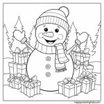Coloring pages christmas snowman