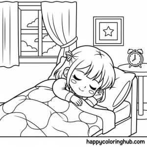 Coloring pages cute anime girls
